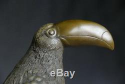 Art animalier contemporain, sculpture toucan, bronze signé Milo