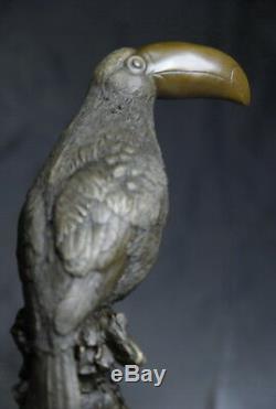 Art animalier- sympathique toucan signé Milo bronze- envoi gratuit