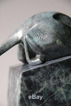 Art contemporain Guépard Superbe sculpture signée Milo Bronze envoi gratuit