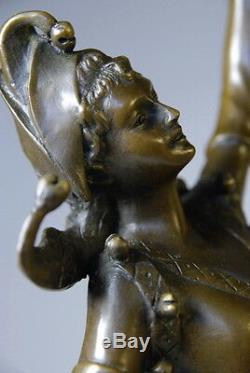 Art nouveau- sculpture signée Laffon Mollo- bronze- marbre- envoi gratuit