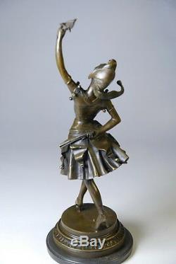 Art nouveau- sculpture signée Laffon Mollo- bronze- marbre- envoi gratuit