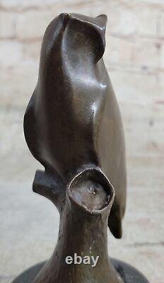 Artisanal Art Moderne Abstrait Chouette Bronze Sculpture Figurine Statue