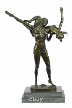 Artisanal Bronze Sculpture Solde Dancer Russe Zach Deux Déco Bruno Art Signé