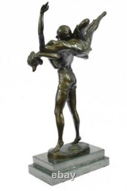 Artisanal Bronze Sculpture Solde Dancer Russe Zach Deux Déco Bruno Art Signé