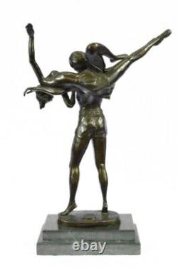 Artisanal Bronze Sculpture Solde Dancer Russe Zach Deux Déco Bruno Art Signé