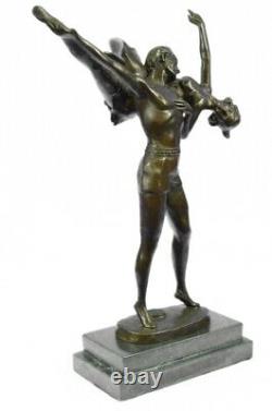 Artisanal Bronze Sculpture Solde Dancer Russe Zach Deux Déco Bruno Art Signé