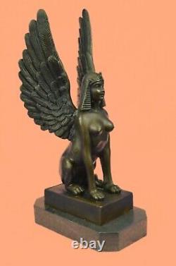 Beau Bronze Art Sculpture Tête Statue Nefertiti Ancien Égyptien Reine Affaire