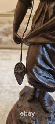 Beautifull Art Neauvau Statue of Fisherwoman signed by George Omer