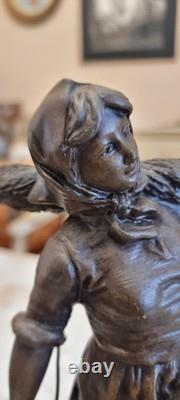 Beautifull Art Neauvau Statue of Fisherwoman signed by George Omer