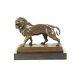 Bronze Animalier Art Deco Statue Sculpture Lion Marbre Dsbr-206