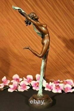 Bronze Art Déco Statue Figurine Ornement Fille Par Aldo Vitaleh Sculpture