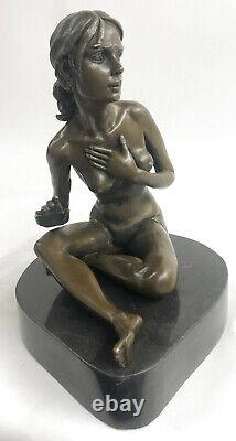 Bronze Art Déco Style Figuratif Chair Femme Danseuse Main Fabriqué Statue Solde