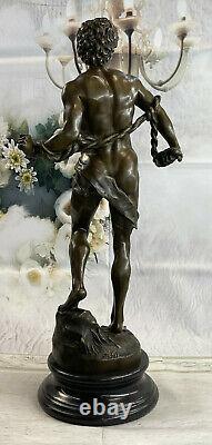 Bronze Art Sculpture Hommage Chair David 66 CM Nu Homme Statue Figure