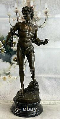 Bronze Art Sculpture Hommage Chair David 66 CM Nu Homme Statue Figure