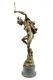 Bronze Artisanal Art Sculpture Mythique Flying Mercury Chair Mâle Statue Cadeau