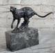 Bronze Artisanal Mountain Lion Sculpture Faune Art Métal Statue Cougar Puma
