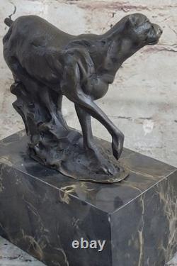 Bronze Artisanal Mountain Lion Sculpture Faune Art Métal Statue Cougar Puma