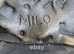 Bronze Artisanal Mountain Lion Sculpture Faune Art Métal Statue Cougar Puma