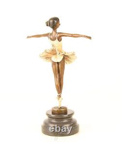 Bronze Ballerin Danseuse Bariolé Art Gründerzeit Sculpture Statue Figurine