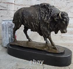 Bronze Bison Buffalo Américain Western Du Sud Ouest Sculpture Art Déco