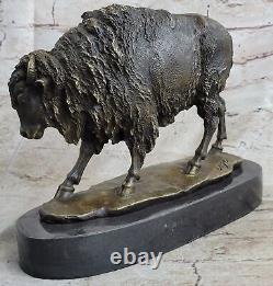 Bronze Bison Buffalo Américain Western Du Sud Ouest Sculpture Art Déco