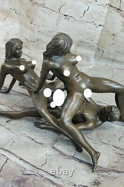 Bronze Chair Femme Homme Sculpture Érotique Abstrait Art Sexuelle Nue Statue