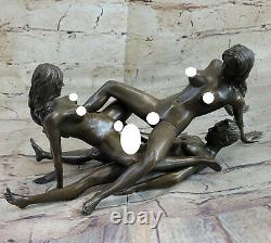 Bronze Chair Femme Homme Sculpture Érotique Abstrait Art Sexuelle Nue Statue