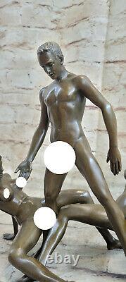 Bronze Chair Femme Homme Sculpture Érotique Abstrait Art Sexuelle Nue Statue