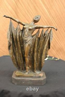 Bronze Décor de Collection Sculpture Abstrait GIA Chiparus Massif. Art Nr