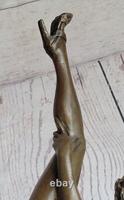 Bronze Femme, Érotique, Chair Nue Figurine, 100% Sculpture,'Lost' Cire Art Déco