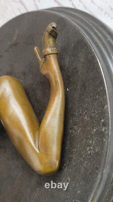 Bronze Femme, Érotique, Chair Nue Figurine, 100% Sculpture,'Lost' Cire Art Déco