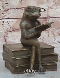 Bronze Figurine Grenouille Statue Amphibien Art Sculpture Faune Nature