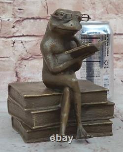 Bronze Figurine Grenouille Statue Amphibien Art Sculpture Faune Nature