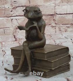 Bronze Figurine Grenouille Statue Amphibien Art Sculpture Faune Nature