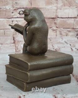 Bronze Figurine Grenouille Statue Amphibien Art Sculpture Faune Nature