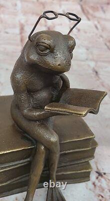 Bronze Figurine Grenouille Statue Amphibien Art Sculpture Faune Nature