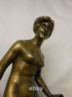 Bronze Hans Keck/femme Nu Diane/art Nouveau/art Deco