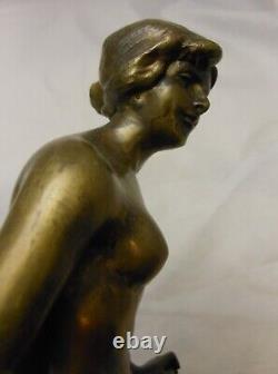 Bronze Hans Keck/femme Nu Diane/art Nouveau/art Deco