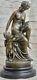 Bronze Marbre Sculpture Statue Ange Cupidon Chérubin Nu Mythique Décoration'art