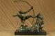 Bronze Métal Art Déco Classique Sculpture Mâle Archer Nud Flèche Statue X Deal