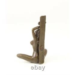 Bronze Moderne Art Deco Statue Sculpture Nue Erotique Femme Attachée DSFA-37