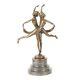 Bronze Moderne Marbre Art Deco Statue Sculpture Danseuse Duo Soeurs Bj-36