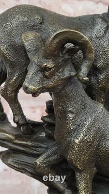 Bronze Original Animal Art Sculpture Chatoiement Mythique RAM Faune Statue