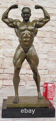 Bronze Original Art Déco Grand Muscle Homme Figurine Deco Sculpture Statue Large