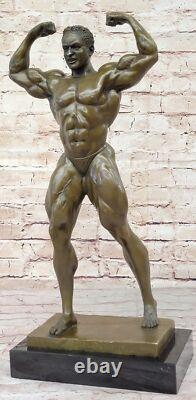 Bronze Original Art Déco Grand Muscle Homme Figurine Deco Sculpture Statue Large