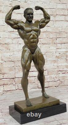 Bronze Original Art Déco Grand Muscle Homme Figurine Deco Sculpture Statue Large