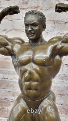 Bronze Original Art Déco Grand Muscle Homme Figurine Deco Sculpture Statue Large