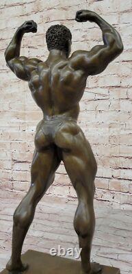 Bronze Original Art Déco Grand Muscle Homme Figurine Deco Sculpture Statue Large