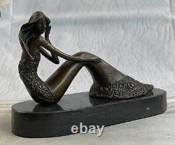 Bronze Sculpture Abstrait Art Moderne Sirène Fait Détaillé Figurine Affaire