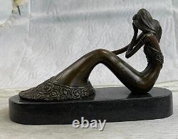Bronze Sculpture Abstrait Art Moderne Sirène Fait Détaillé Figurine Affaire